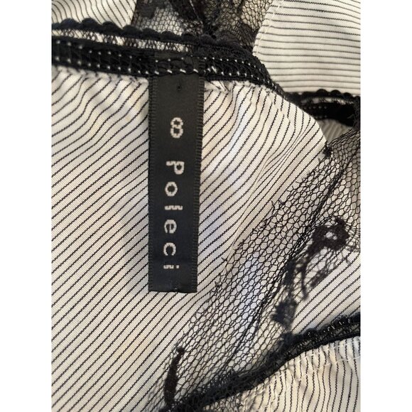 Y2K Poleci Black & White Lace Camisole Top - Size M - Picture 3 of 7